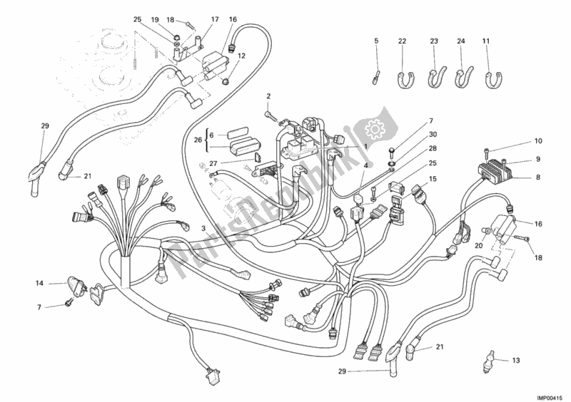 Alle onderdelen voor de Kabelboom van de Ducati Monster S2R 1000 USA 2006